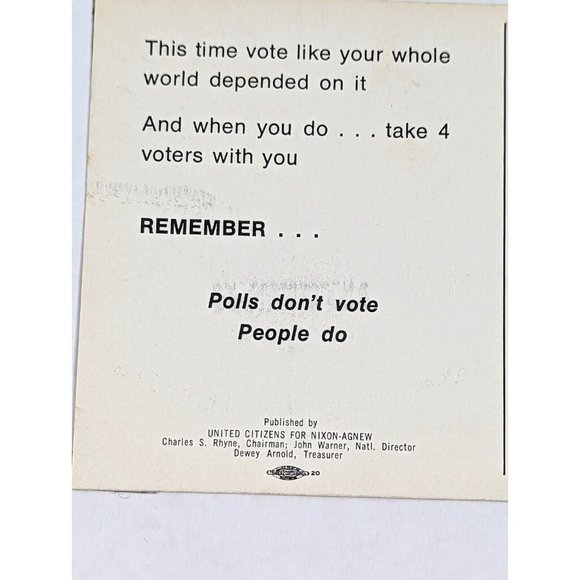 Vintage Postcard Richard Nixon & Agnew 1972 Political Advertising Playing Piano - Picture 5 of 8